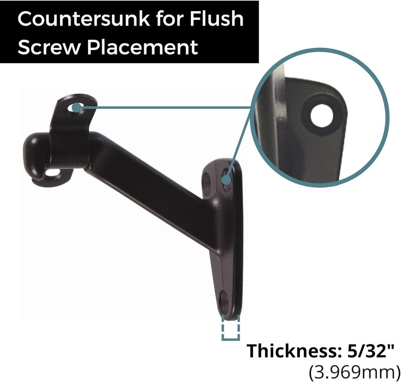 HOWTOOL Heavy Duty Handrail Bracket Oil Rubbed Bronze Black, 3 Pack | - Image 3