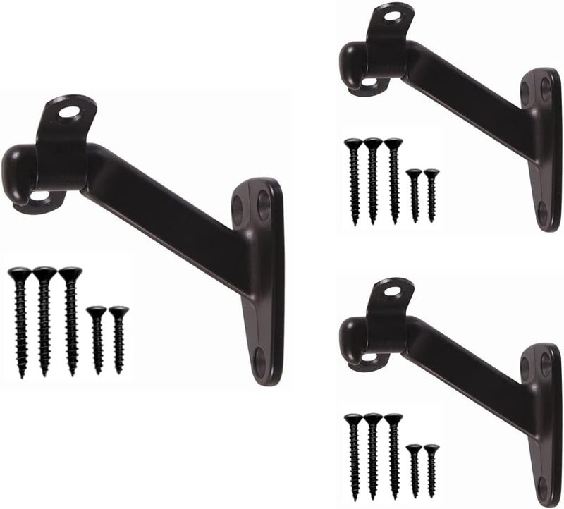 HOWTOOL Heavy Duty Handrail Bracket Oil Rubbed Bronze Black, 3 Pack | - Image 1