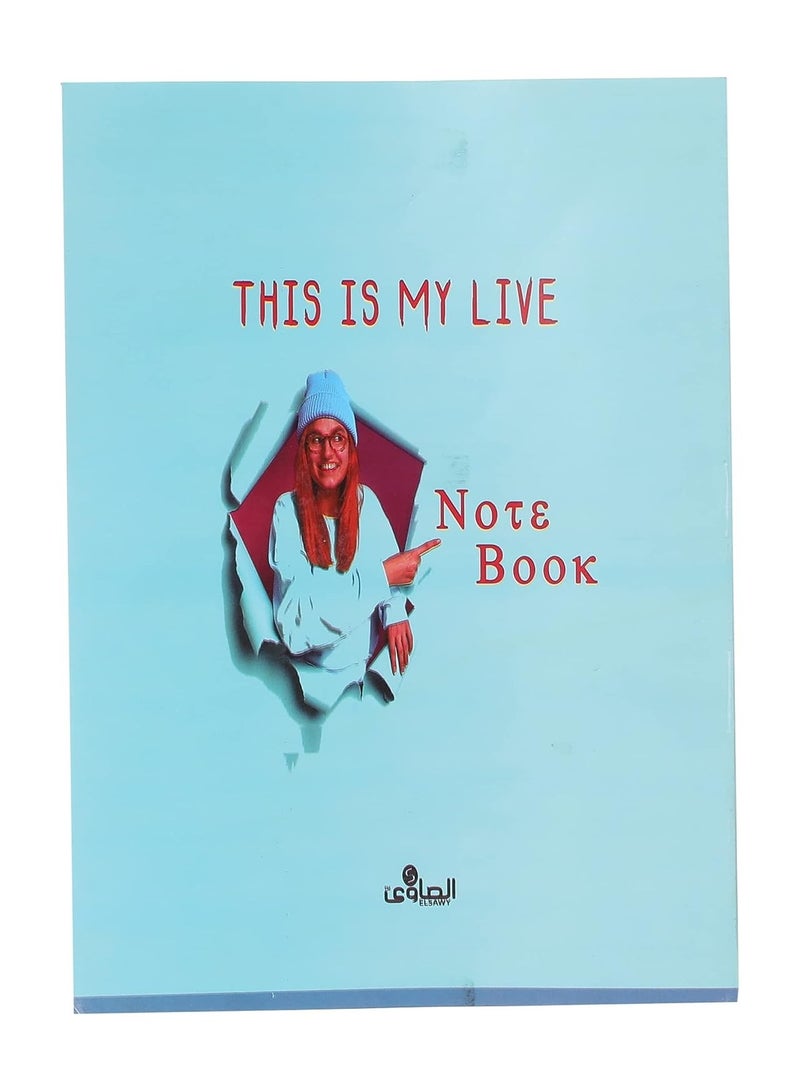 دفتر انجليزي مدبس 60 ورقة مسطرين 28.5*20.5 سم - متعدد الألوان - Image 1