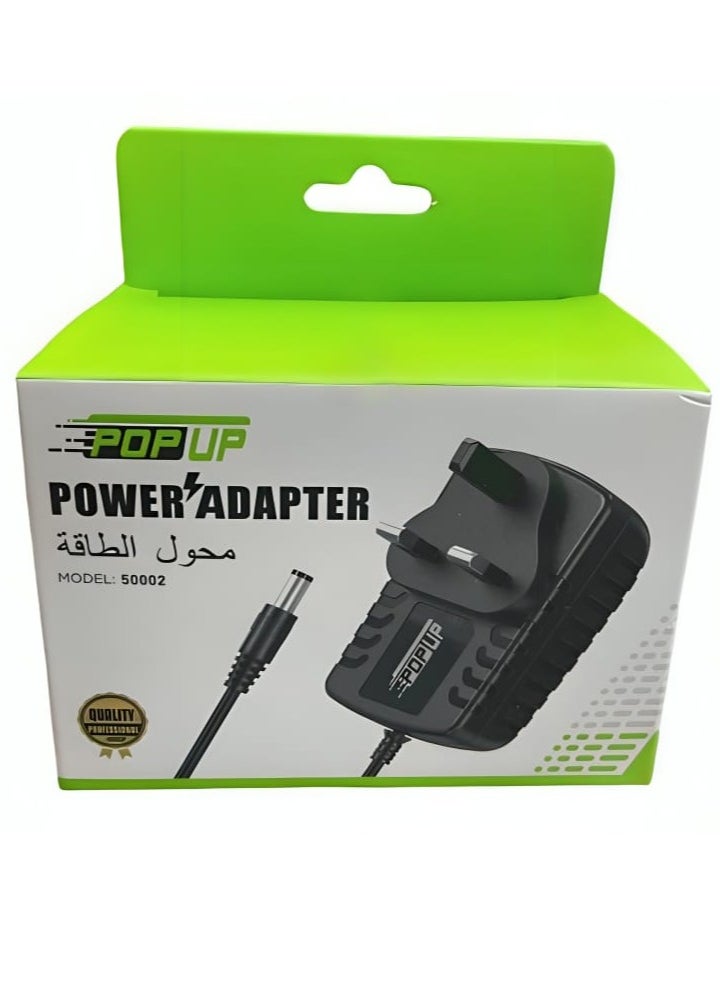 بوب-أب شاحن لأجهزة المودم وأجهزة التوجيه DSL مع قابس شحن بريطاني باللون الأسود  - Image 1
