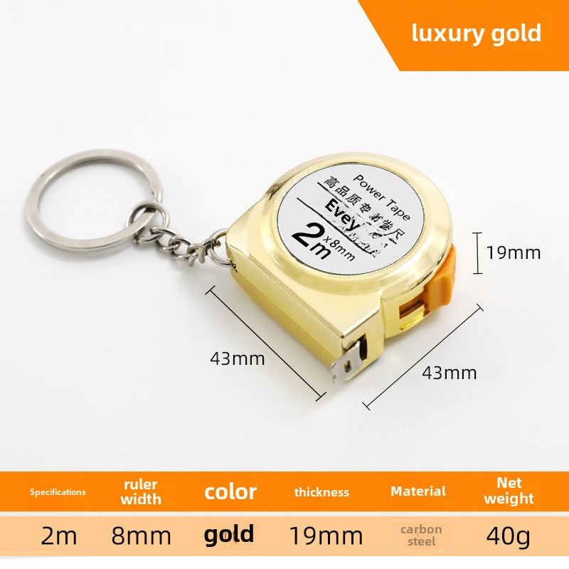 Convenient Mini Small Tape Portable Tape Small Household 2 m Soft Steel Tape Portable Keychain Steel Tape(Mini Small Tape Measure Luxury Gold) - Image 1