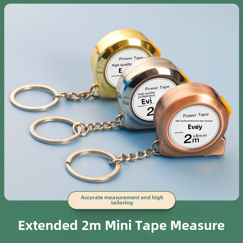 Convenient Mini Small Tape Portable Tape Small Household 2 m Soft Steel Tape Portable Keychain Steel Tape(Mini Small Tape Measure Luxury Gold) - Image 2