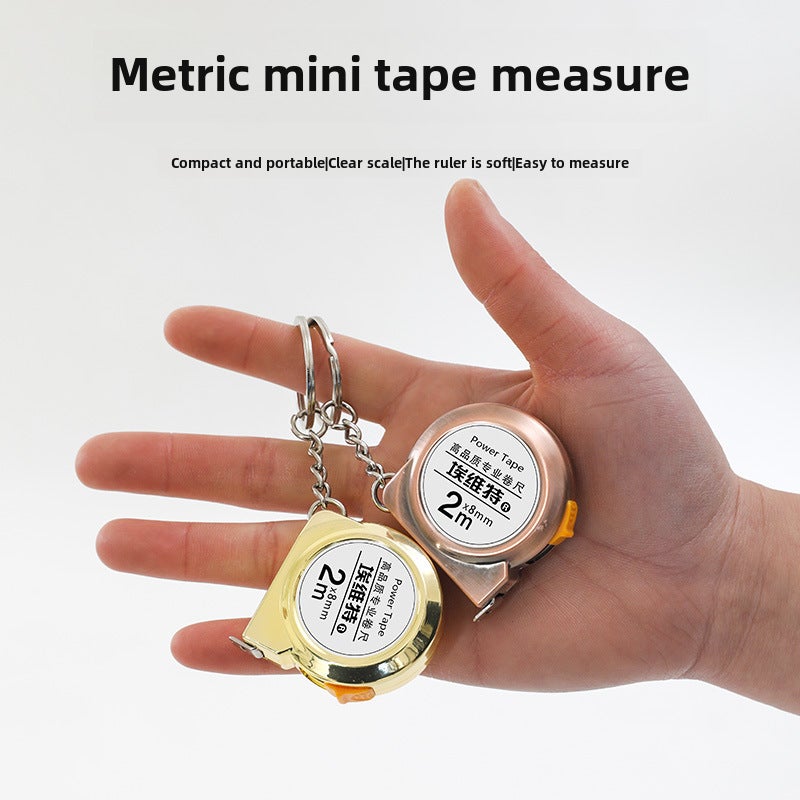 Convenient Mini Small Tape Portable Tape Small Household 2 m Soft Steel Tape Portable Keychain Steel Tape(Mini Small Tape Measure Luxury Gold) - Image 3