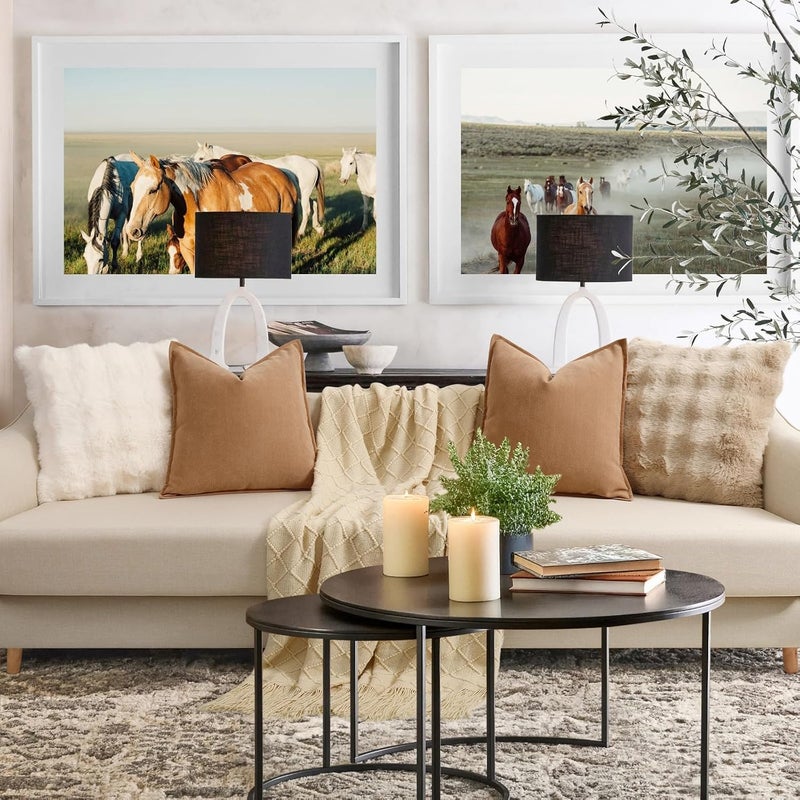 ZWJD Camel Pillow Covers 16x16 Set of 2 Chenille Throw Pillow Covers with Elegant Design Soft and Luxurious Decorative Throw Pillows for Couch, Bed, and Home Decor - Image 5