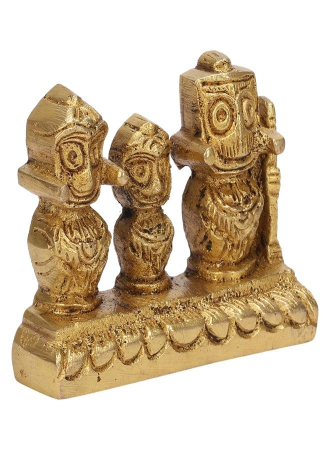 APKO Brass Puri Jagannath Balaram and Subhadra Maa Idol Murti Statue Sculpture - Golden - 5.5 Centimeter - Image 2