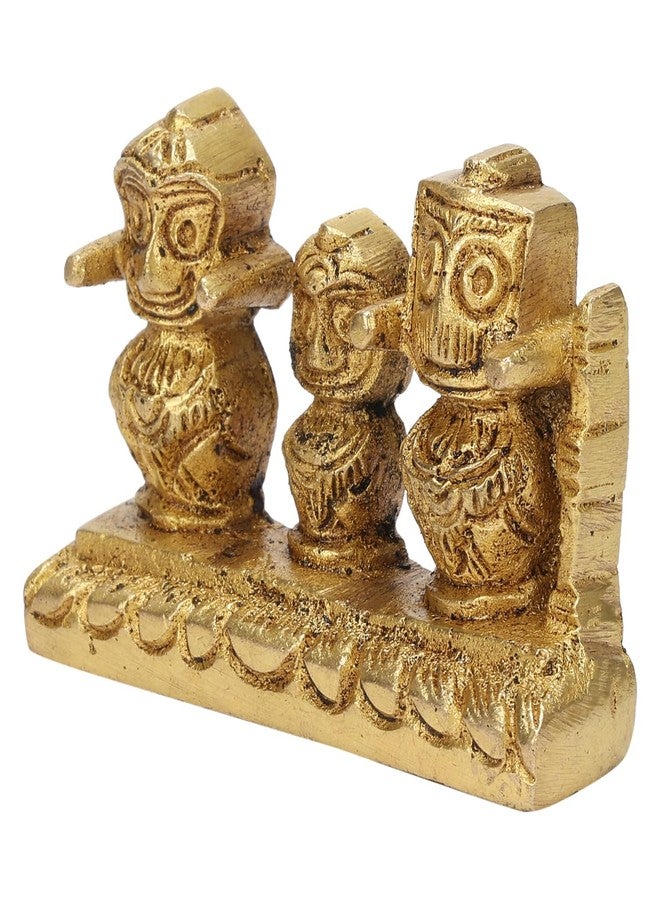 APKO Brass Puri Jagannath Balaram and Subhadra Maa Idol Murti Statue Sculpture - Golden - 5.5 Centimeter - Image 4