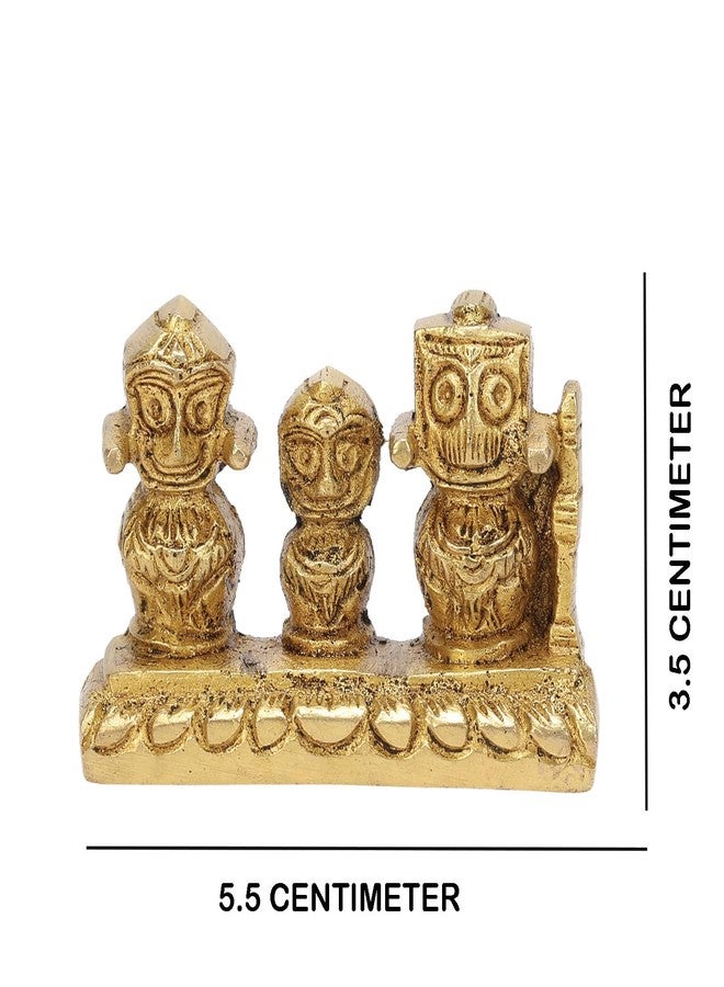 APKO Brass Puri Jagannath Balaram and Subhadra Maa Idol Murti Statue Sculpture - Golden - 5.5 Centimeter - Image 3