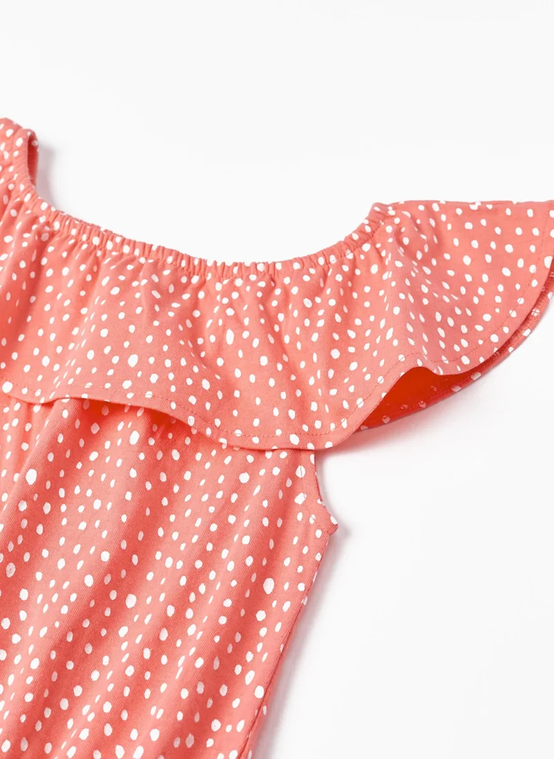 Zippy Polka-Dot Cotton Jumpsuit for Girls