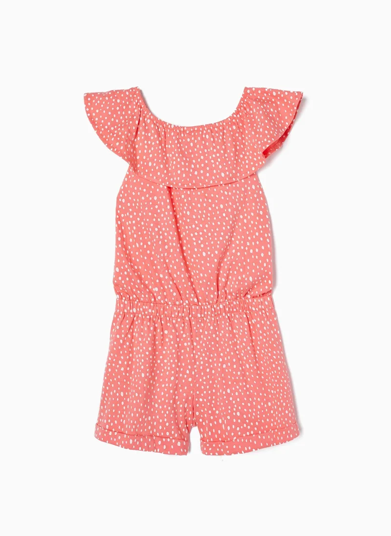 Zippy Polka-Dot Cotton Jumpsuit for Girls