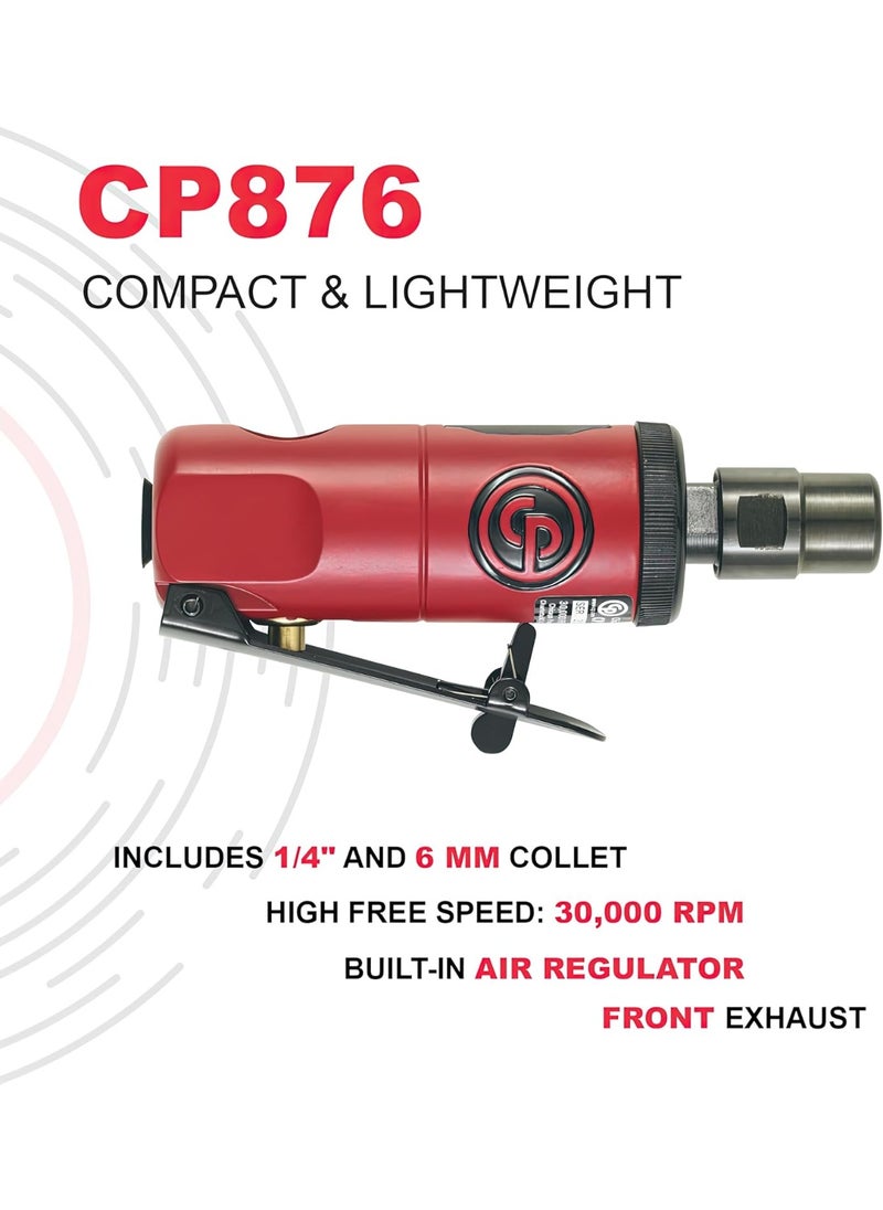 Chicago Pneumatic Chicago Pneumatic CP876 - Air Die Grinder Tool, Welder, Woodworking, Automotive Car Detailing, Stainless Steel Polisher, Heavy Duty, Straight, 1/4 Inch (6 mm), 0.3 HP / 220 W - 30000 RPM  - Image 2