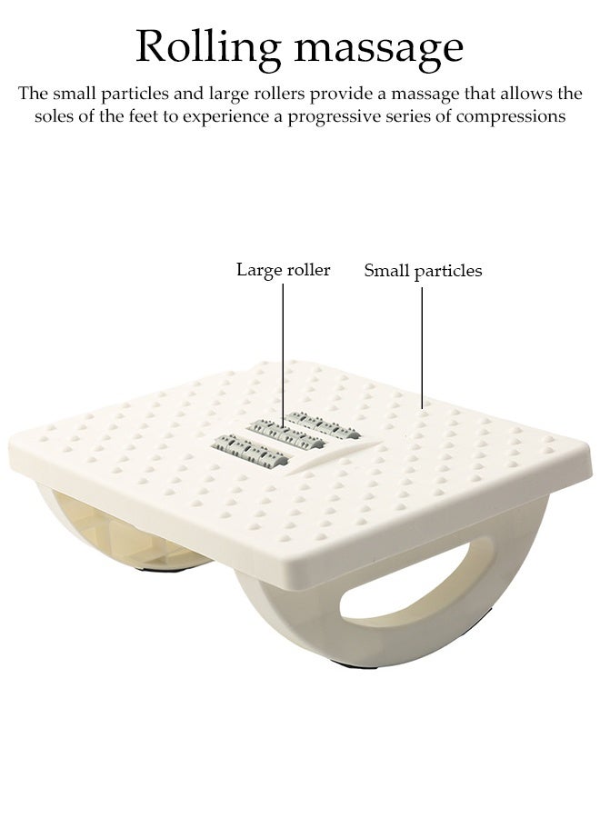 DUNISO Foot Rest For Under Desk, Ergonomic Foot Rest Under Desk, 180° Rocking Desk Foot Stool with Massage Surface, Foot Massager for Home, Office, Relieve Leg Pressure,Promote Leg Circulation (White) - Image 5