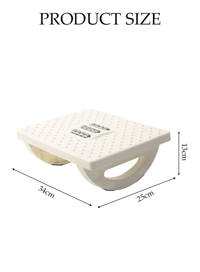 DUNISO Foot Rest For Under Desk, Ergonomic Foot Rest Under Desk, 180° Rocking Desk Foot Stool with Massage Surface, Foot Massager for Home, Office, Relieve Leg Pressure,Promote Leg Circulation (White) - Image 2