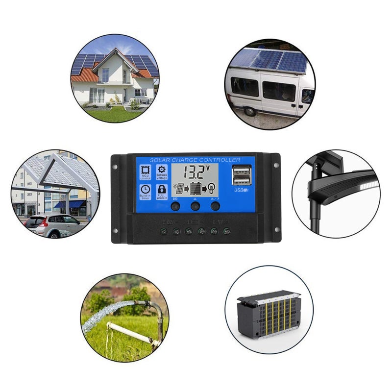 120W Solar Panel Charge Kit: 5V/12V Dual Output with PWM Intelligent Regulator, Monocrystalline Solar Charge with USB Port for Caravan RV Boat Marine Off Grid System - Image 3