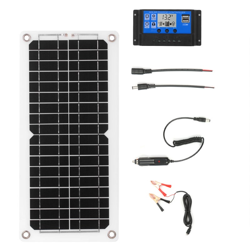 120W Solar Panel Charge Kit: 5V/12V Dual Output with PWM Intelligent Regulator, Monocrystalline Solar Charge with USB Port for Caravan RV Boat Marine Off Grid System - Image 1