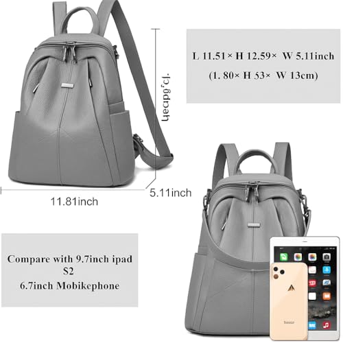 TrueArch Anti-Theft Cross Leather Backpack & Purse for Women | Shoulder Bag for Women and Girls | College Bag for Girls | Multipurpose Travel Bag | Durable | Convertible (DarkGrey) - Image 3