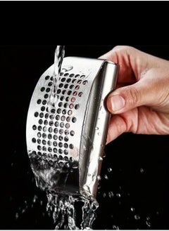 Just Quality 1pc Multi-functional Manual Garlic Press, Curved Garlic Grinder, Slicer, And Chopper, Stainless Steel Garlic Press, Cooking Gadget  - Image 2