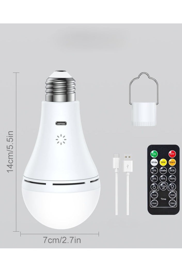 الروهيت عبوة من 2 لمبة قابلة لإعادة الشحن E27 مع جهاز تحكم عن بعد ومؤقت وخطاف، LED قابلة للتعتيم للشمعدانات والمصابيح والتخييم - Image 2