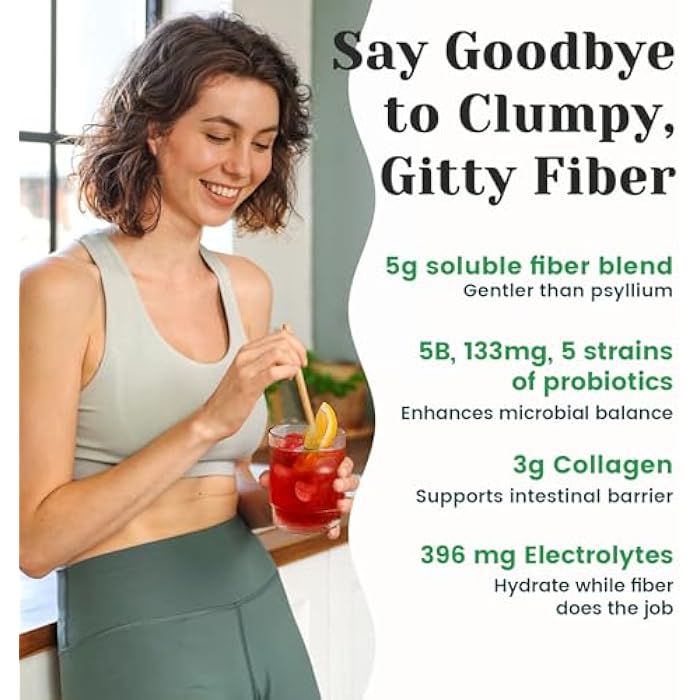 Venture Pal Gut & Beauty Support Fiber Drink – Daily Blend with Acacia Fiber, Collagen, Electrolytes & Probiotics – Watermelon for Men & Women - Image 2