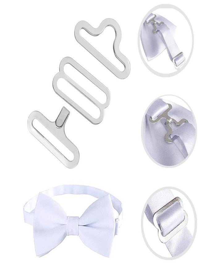 SKYPRO 50 Sets Adjustable Bow Tie Hardware Clip Set, Metal Cravat Clip Hook Fastener for Necktie Strap (Silver) - Image 4