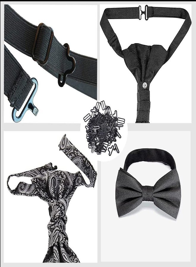 SKYPRO 50 Sets Adjustable Bow Tie Hardware Clip Set, Metal Cravat Clip Hook Fastener for Necktie Strap (Silver) - Image 5
