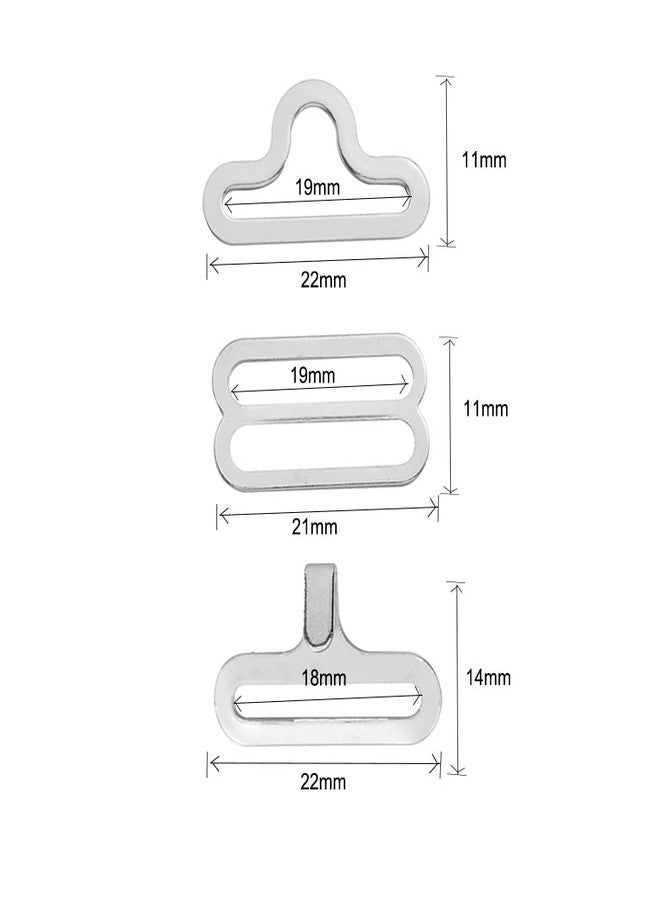 SKYPRO 50 Sets Adjustable Bow Tie Hardware Clip Set, Metal Cravat Clip Hook Fastener for Necktie Strap (Silver) - Image 2