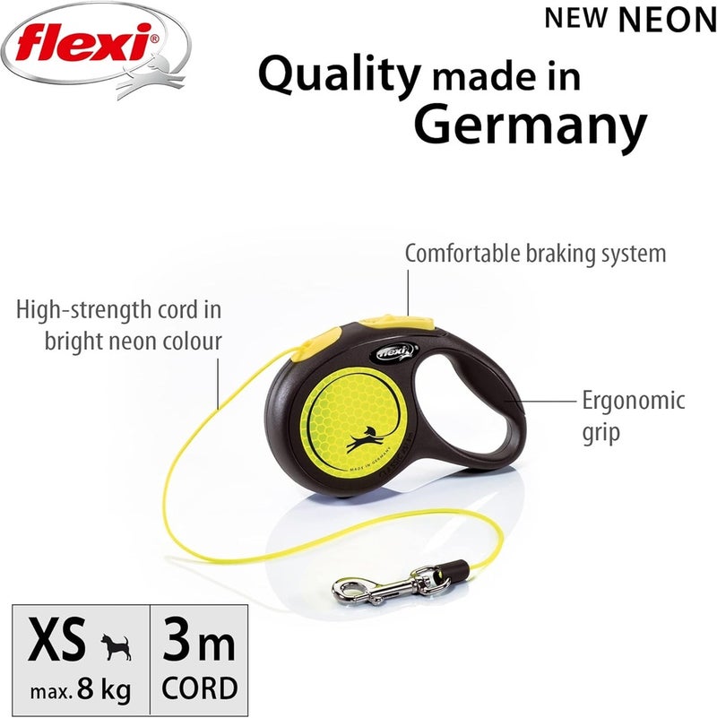 Flexi New Neon XS Cord 3m, Yellow[Color - Yellow, Length - 3M, Size - XS],translate in arbic - Image 4