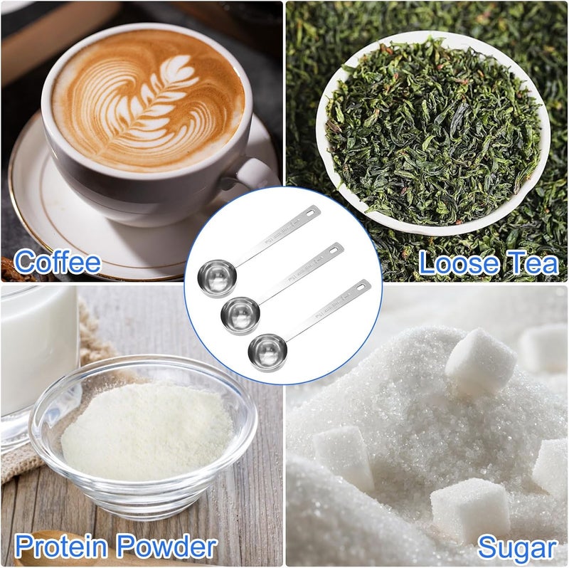 Timoo Coffee Measuring Scoop 1 Tablespoon long handle Stainless Steel spoon for Coffee, Milk Powder, Fruit Powder, Set of 5 - Image 2
