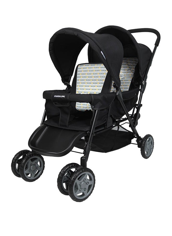 Mamalove Mamalove Twin Stroller Adjustable Seat Complete Lay Down for Babies KSA Riyadh Jeddah