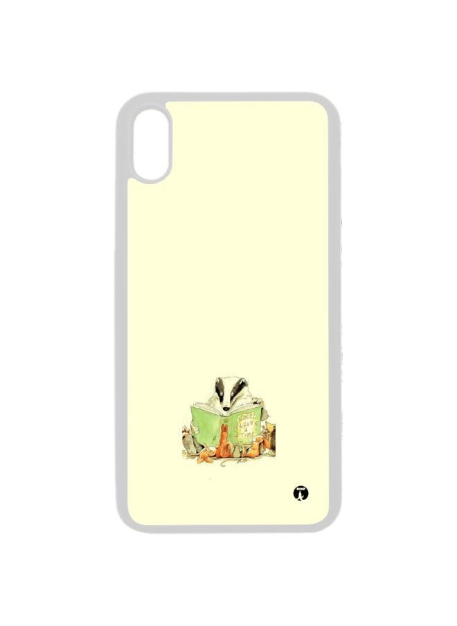BP - PRINTED Phone Cover FOR IPHONE XR Cute Badger Drawing Readung To Animals - Image 1
