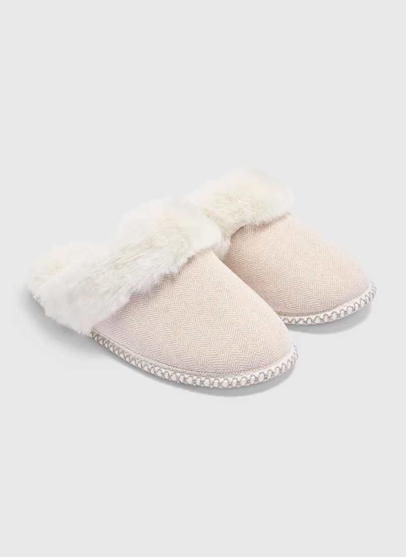 ماتلان Cream Mule Slippers