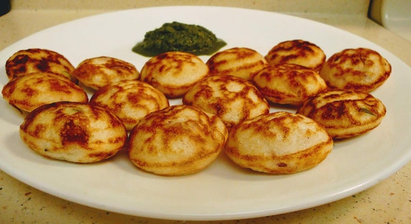Bharath Agencies 12 Cavity Appam Patra Kuzhi Paniyaram PreSeasoned Cast Iron Paddu Tawa with Sesame Oil Brown Each Hole 2 inch in Diameter - Image 3
