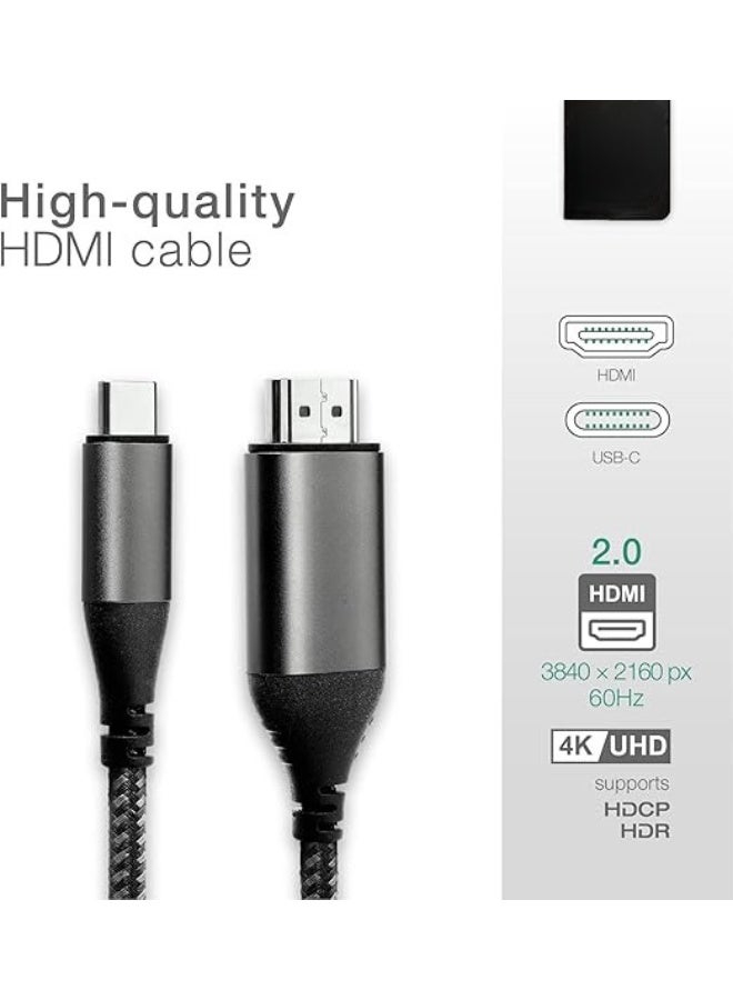USB-C to HDMI Adapter Cable – 4K@60Hz Audio & Video Output – Plug & Play Type-C to HDMI Converter – Ideal for TV, Monitor, Projector, Laptop & Mobile Use - Image 3