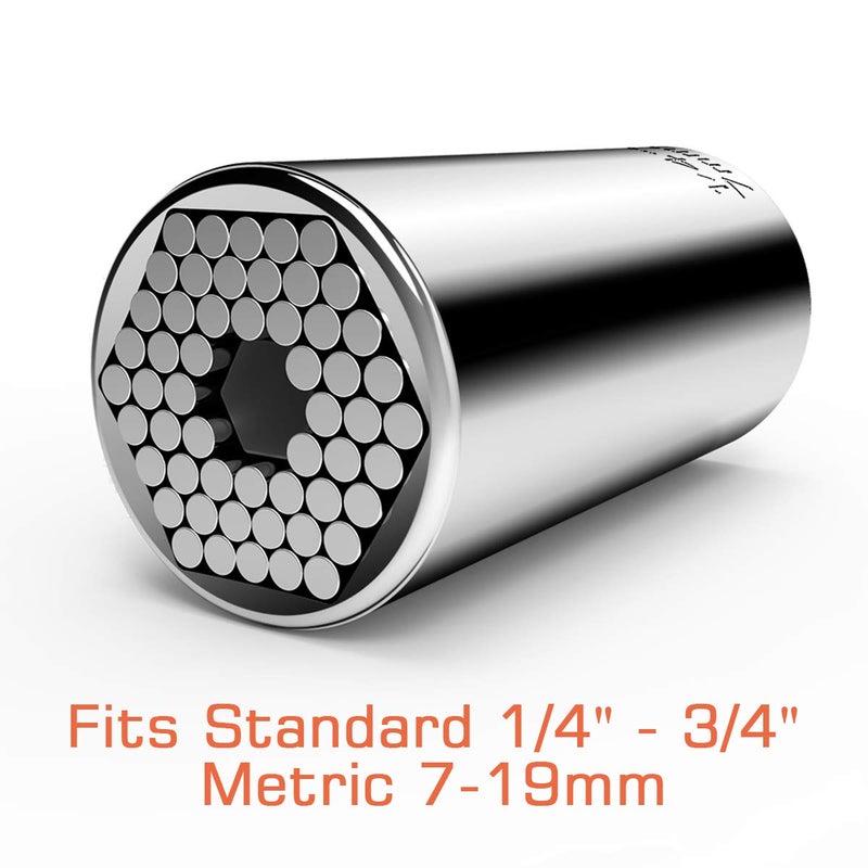 EFFECTEER Universal Socket, Self-adjusting Socket Fits Standard 1/4'' - 3/4'' Metric 7mm-19mm, Adapter Sockets for Wrench Ratchet & Power Drill, Tools Gifts for Men Him Husband Dad Father DIY Handyman Women - Image 3