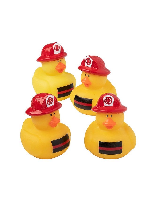 Fun Express, 12 Pieces Thin Red Line Fireman Rubber Ducks - Image 1