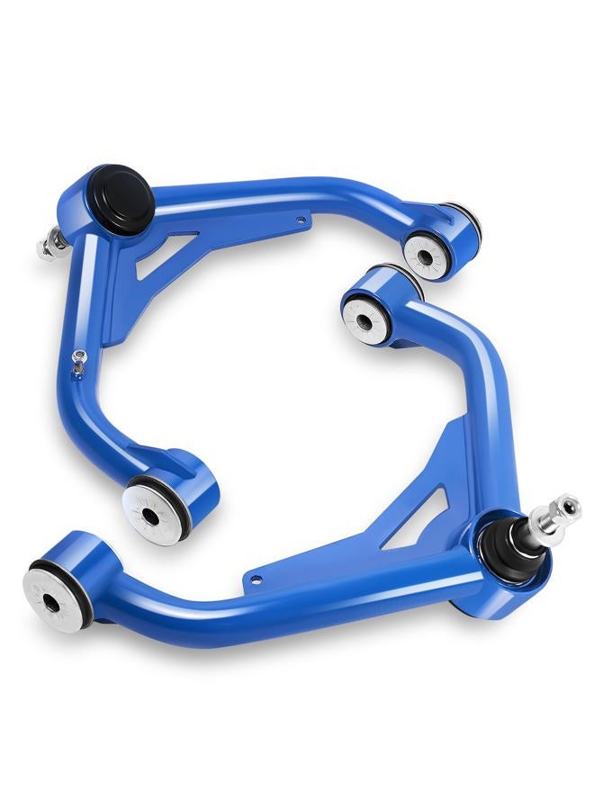 FLYCLE Front Upper Control Arms for 2000-2010 Silverado Sierra 2500HD 3500HD, 2-4" Lift 2 PCS Blue Tubular Suspension Ball Joint Control Arm - Image 1