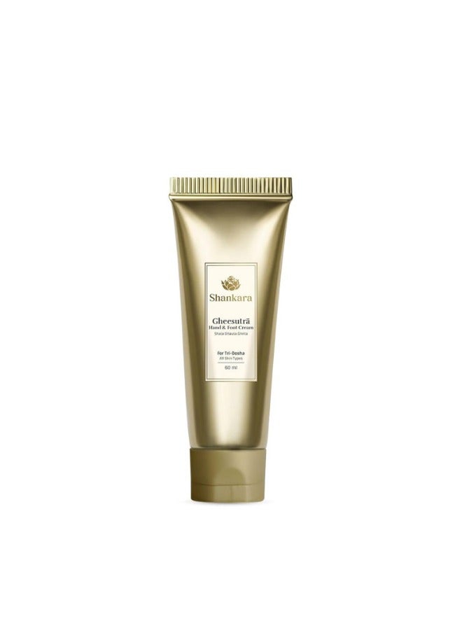 Shankara Gheesutrā Hand & Foot Cream 60ml | Nourishing Moisturizing Cream with Washed Ghee & Moringa Extracts - Image 1