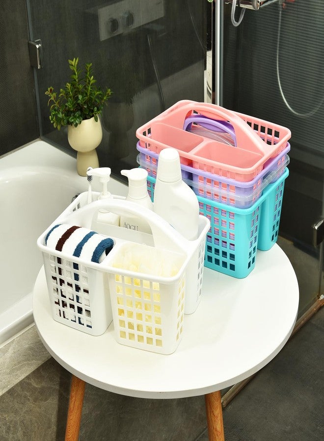 ALINK Plastic Shower Caddy Basket with Compartments, Portable Divided Cleaning Supply Storage Organizer with Handle for College Dorm Bathroom - Black - Image 4
