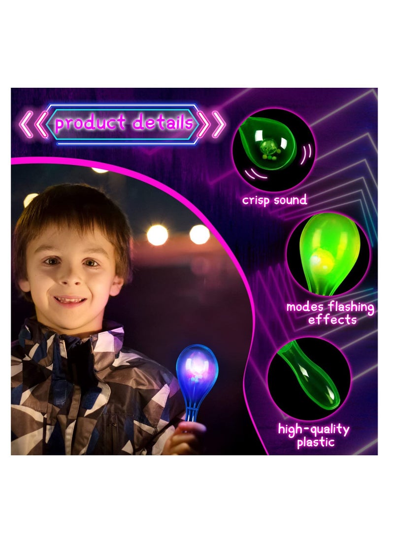 Excefore Maracas Fiesta Party Favors, LED Flashing Shaker Neon, 10 Pcs 6.3 Inch Light up Mini Plastic Maracas, Mexican Decorations Noisemaker, for Kids and Themed Birthday Party Decor (5 Colors) - Image 5