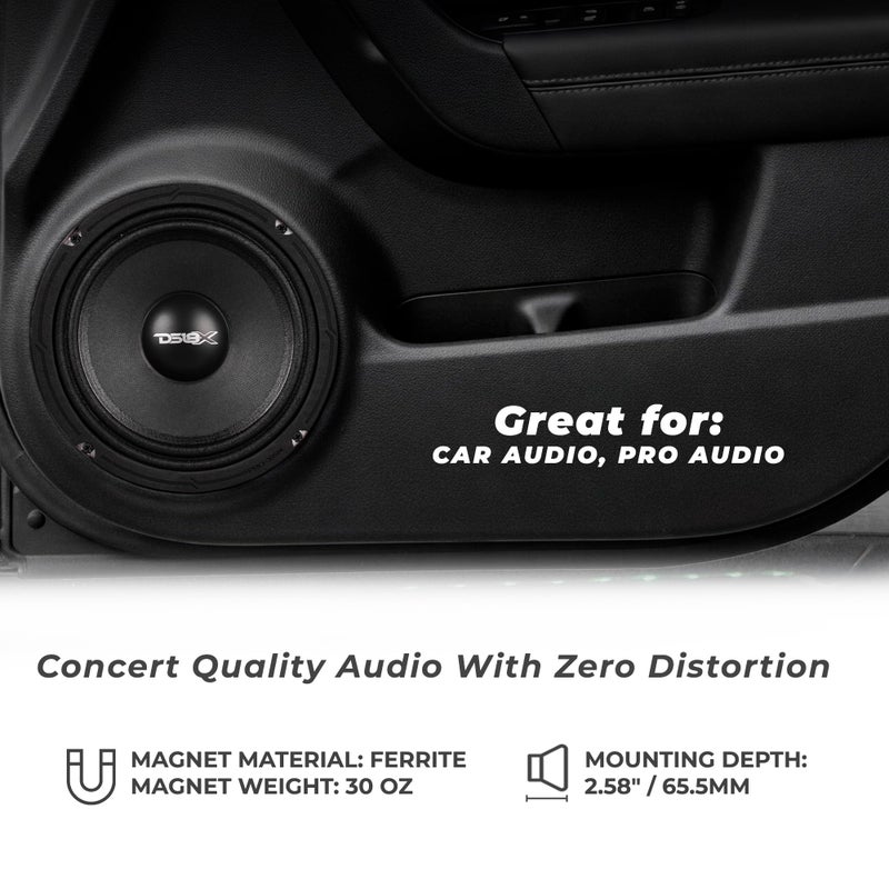DS18 PRO-X6M Loudspeaker - 6.5", Midrange, Red Aluminum Bullet, 450W Max, 225W RMS, 8 Ohms - Premium Quality Audio Door Speakers for Car or Truck Stereo Sound System (1 Speaker), Classic - Image 3