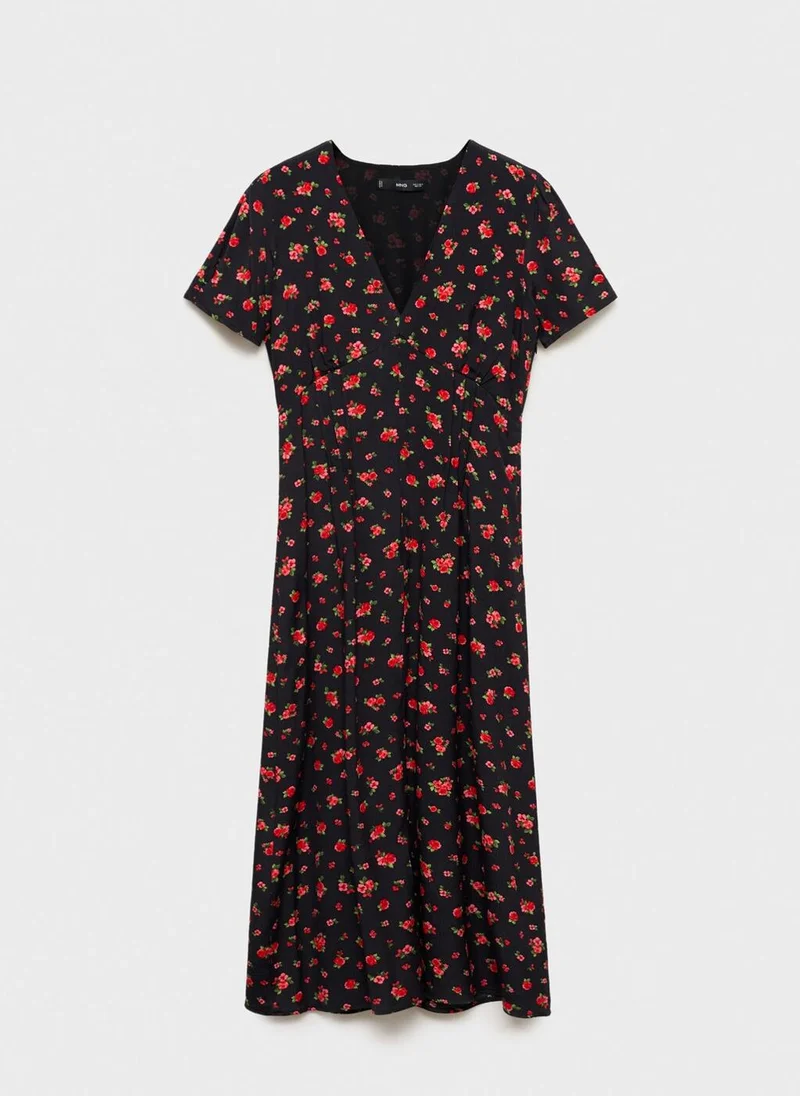MANGO Floral Print Midi Dress