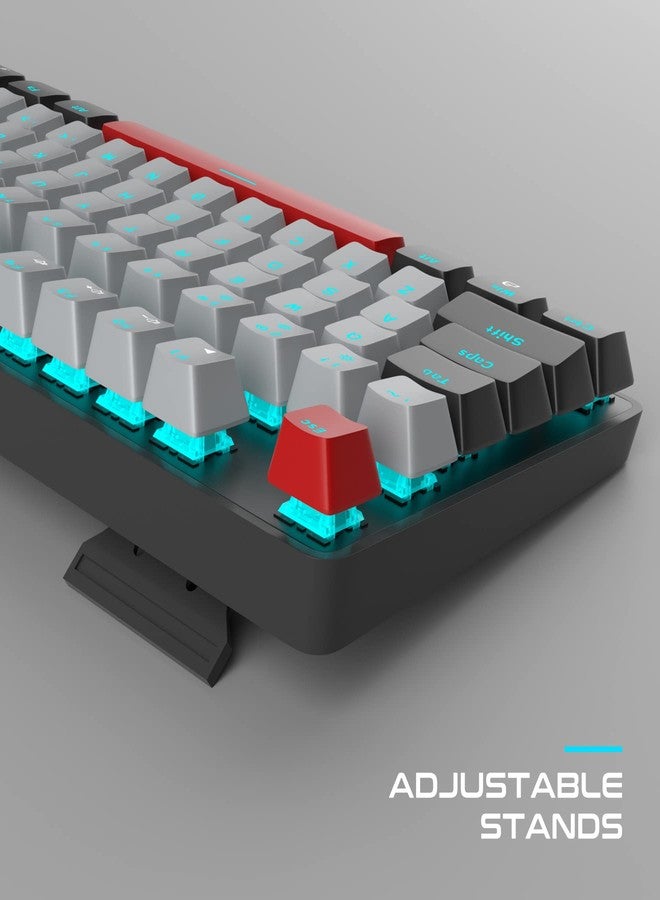MageGee Mechanical Gaming Keyboard, New Upgraded 104 Keys Blue Backlit Keyboards with Blue Switches, USB Wired Mechanical Computer Keyboard for Laptop, Desktop, PC Gamers(Black & Gray) - Image 3