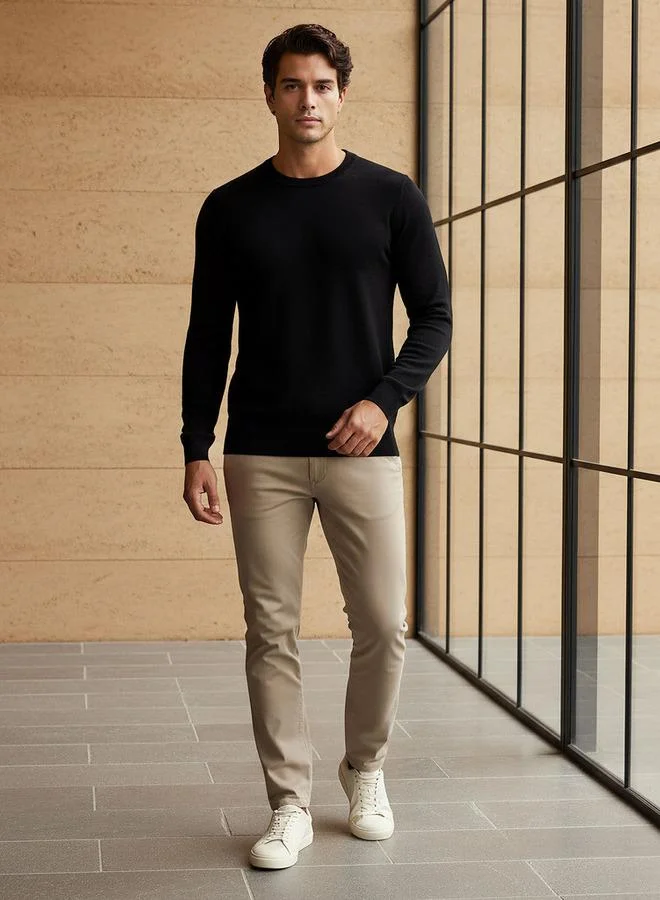 Splash FAV Men Crew Neck Textured Sweater