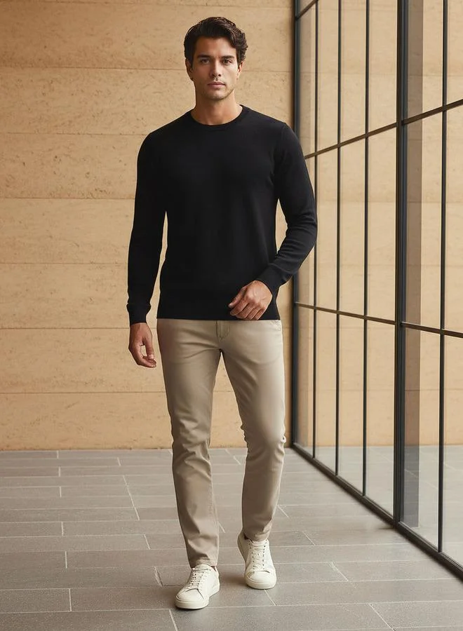 Splash FAV Men Crew Neck Textured Sweater