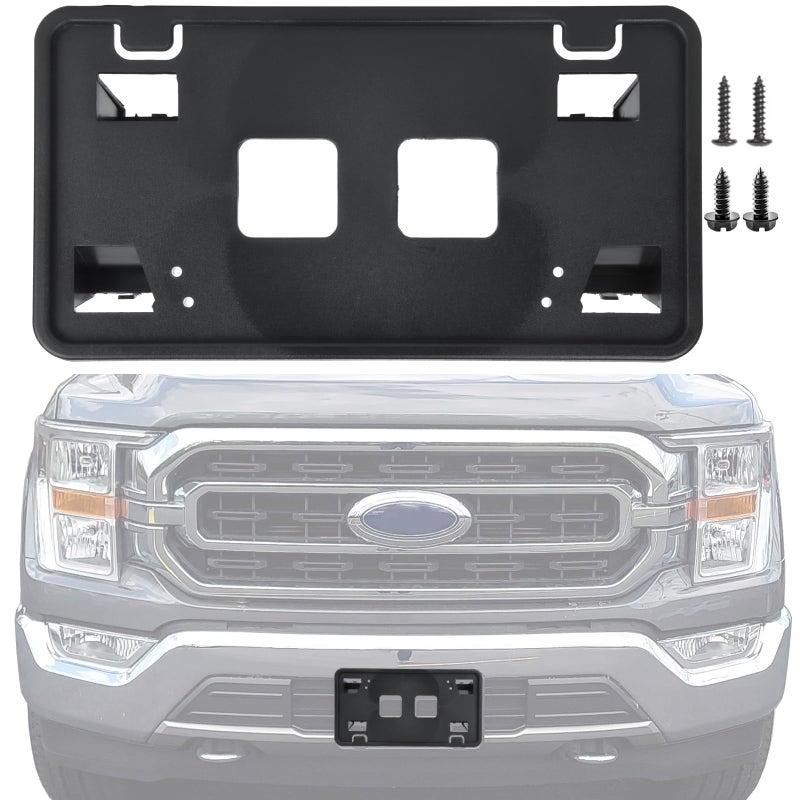 OKPARZ Replacement for Front Bumper License Plate Frame Bracket 2021 2022 2023 Ford F150 ML3Z17A385AB FO1068185 ONLY for 33L 50L