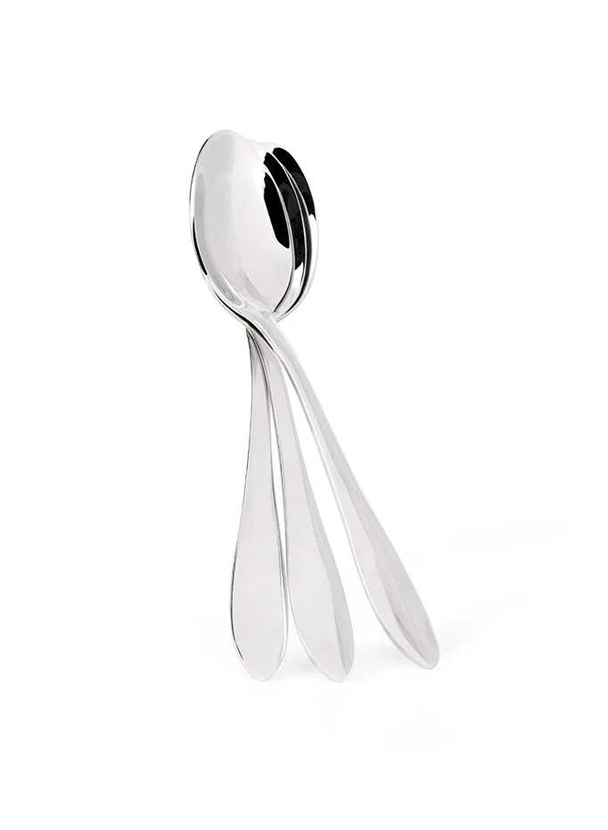 فيسمان 3-Piece Tea Spoon 14cm, Stainless Steel Cutlery Set Floy Series, Silverware Set Tea Spoon Pack of 3, Non Slip Grip Handle | Mirror Polished | for Home, Kitchen, Restaurant