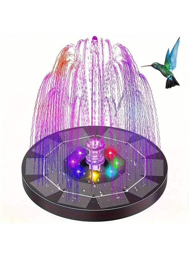 Black Solar Fountain Pump With Lithium Battery 8 Nozzles For Garden Pond Bird Bath - Image 2