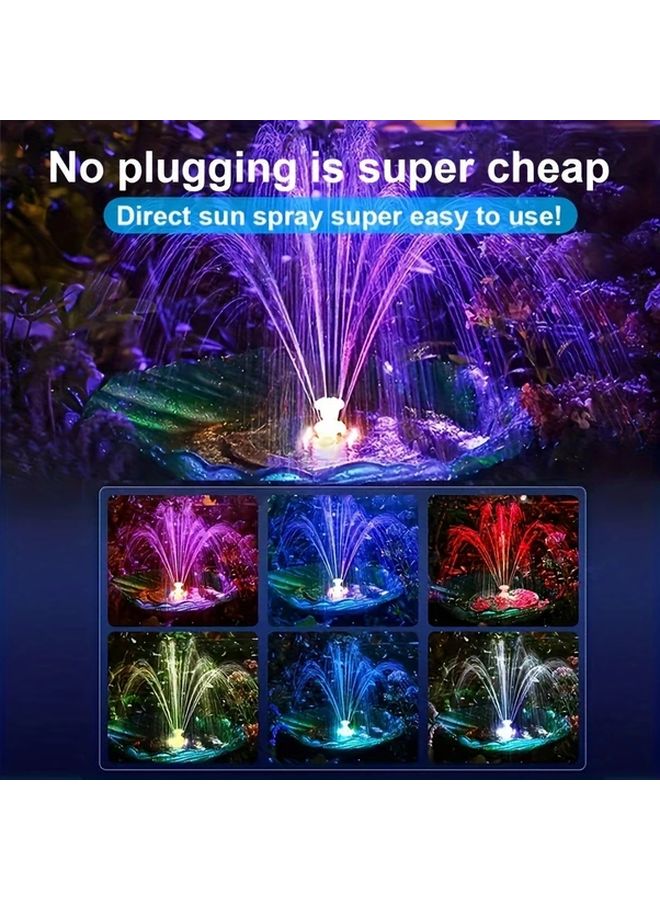Black Solar Fountain Pump With Lithium Battery 8 Nozzles For Garden Pond Bird Bath - Image 4