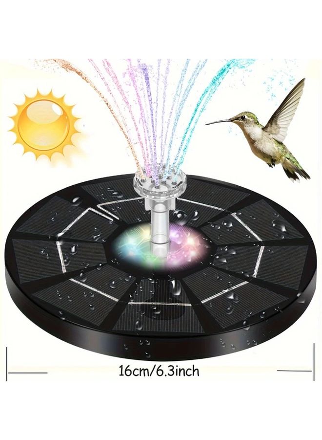 Black Solar Fountain Pump With Lithium Battery 8 Nozzles For Garden Pond Bird Bath - Image 5