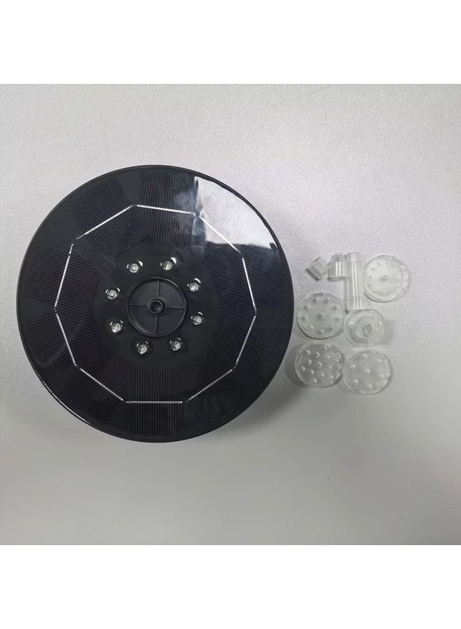 Black Solar Fountain Pump With Lithium Battery 8 Nozzles For Garden Pond Bird Bath - Image 1