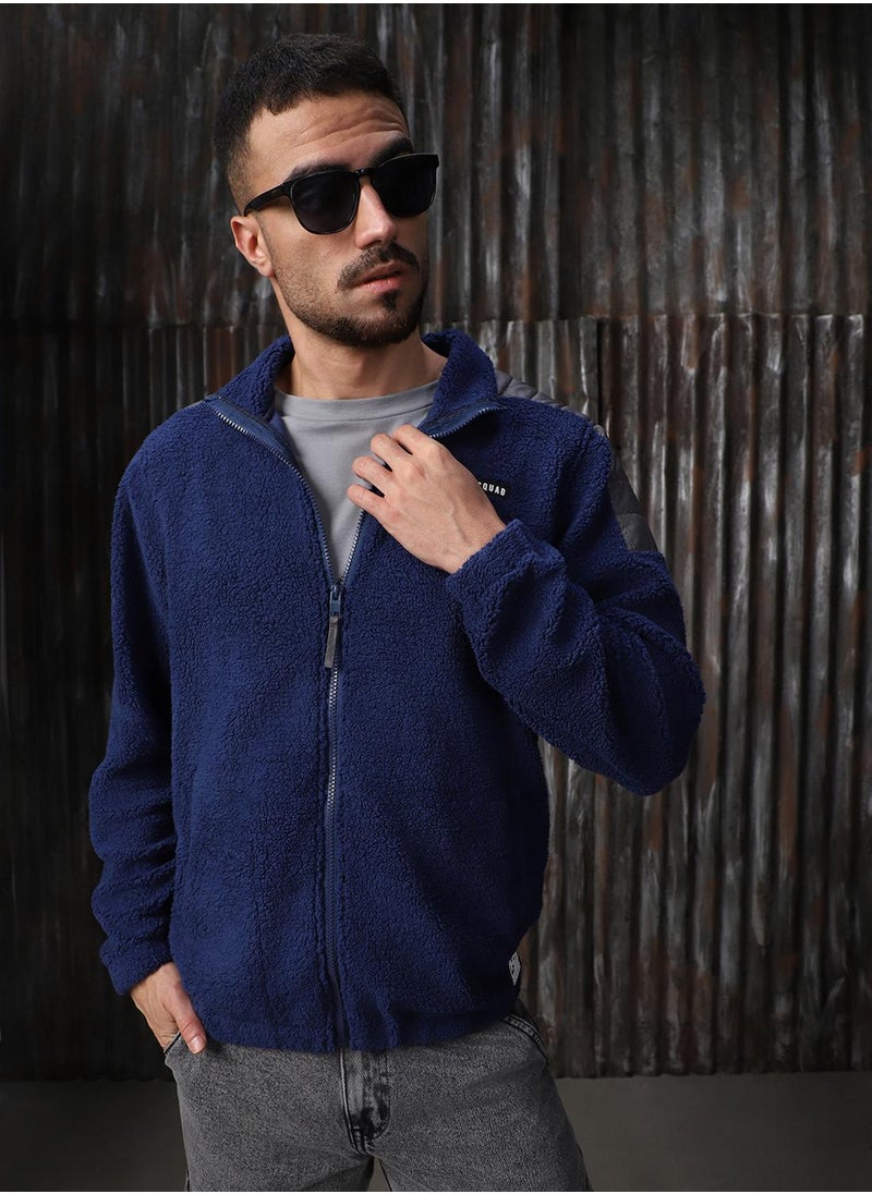 HIGH STAR - Men's Navy 100% Polyester Printed Oversized Sweatshirt - Image 1